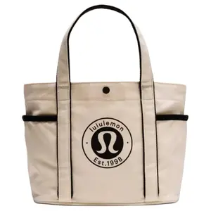 Lululemon Daily 6.5L Logo Canvas Tote Bag for Men and Women in Natural Color