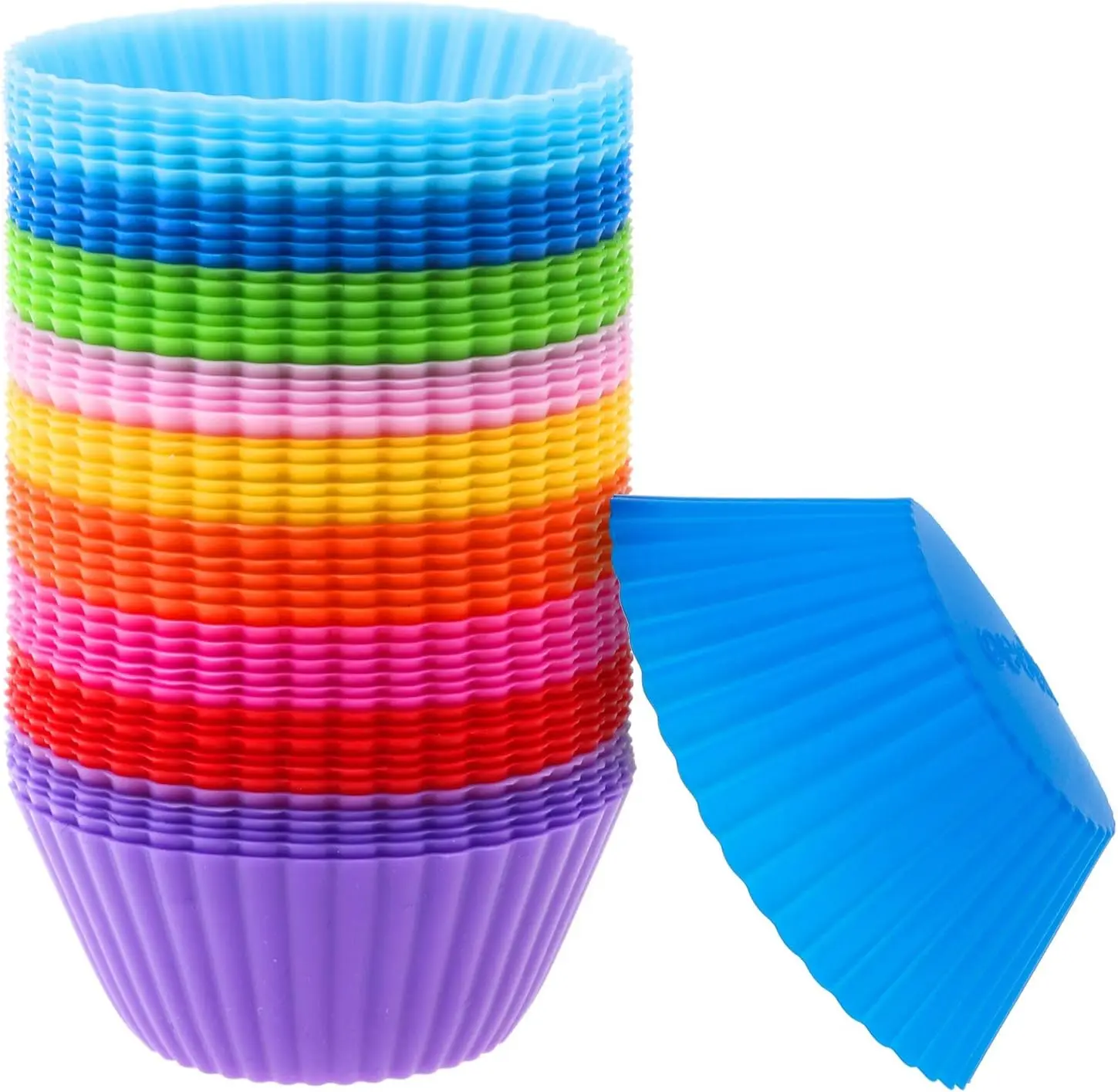 54 Pack Silicone Muffin Cups, Silicone Cupcake Baking Cups Reusable Muffin Liners Cupcake Wrapper Cups Holders for Muffins, Cupcakes, and Candies