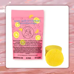 Kojic Acid and Turmeric Cleansing Pads, Moisturizing and Hydrating Cleansing Pads For Face, Infused Exfoliating Pads For Men and Women All Skin Types