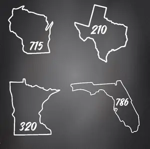 ANY STATE ANY AREA CODE Car/Truck Vinyl Decal Windshield Sticker