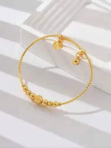 Fashionable Minimalist Beaded Design Adjustable Bracelet, Trendy Bangles, Minimalist Chain Bangles, Fashion Jewelry for Party, Daily Clothing Decor, Trendy All-match & Exquisite Jewelry for Birthday Gift, Trendy Stack Bangle, High Quality Bracelet