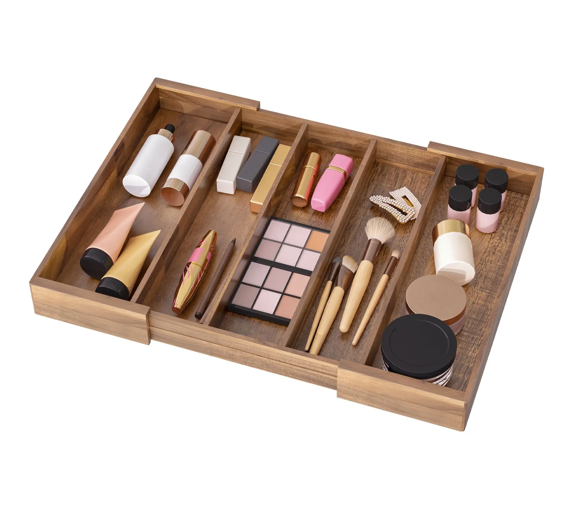 Seville Classic s 5-Compartment Expandable Aca cia Organizer