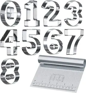 Bakerpan Stainless Steel Number Cookie Cutter Bundle – Numbers 0–9 Shapes Set