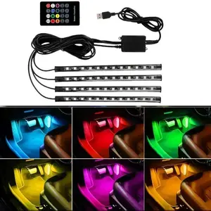 Neon LED Car Lights Multicolor Music Car Strip Light, Under Dash Lighting with Remote Control, USB Powered RGB Color Changing Decorative Light, Car Ambient Light