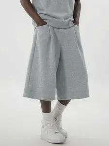 CAONAT Men’s Baggy Longline Shorts Loose Fit 3/4 Length Sweat Shorts Wide Leg Casual Streetwear Jersey Shorts Athletic Lounge Capri Shorts outdoorfun