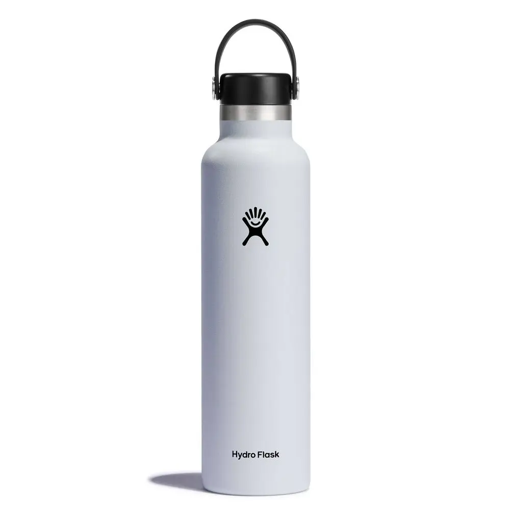 Hydro Flask 24oz Standard Mouth Bottle - White: Double-Wall BPA-Free Leakproof