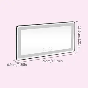Car Makeup Vanity Mirror with Built-in Light, 3 Modes, and Stepless Dimming Adjustment