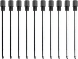 Ink Refills Black (10 Pcs), Replaceable Pen Refills, 2.75 inch (70 mm) Ballpoint Pens Refills, 1mm Medium Tips - Black
