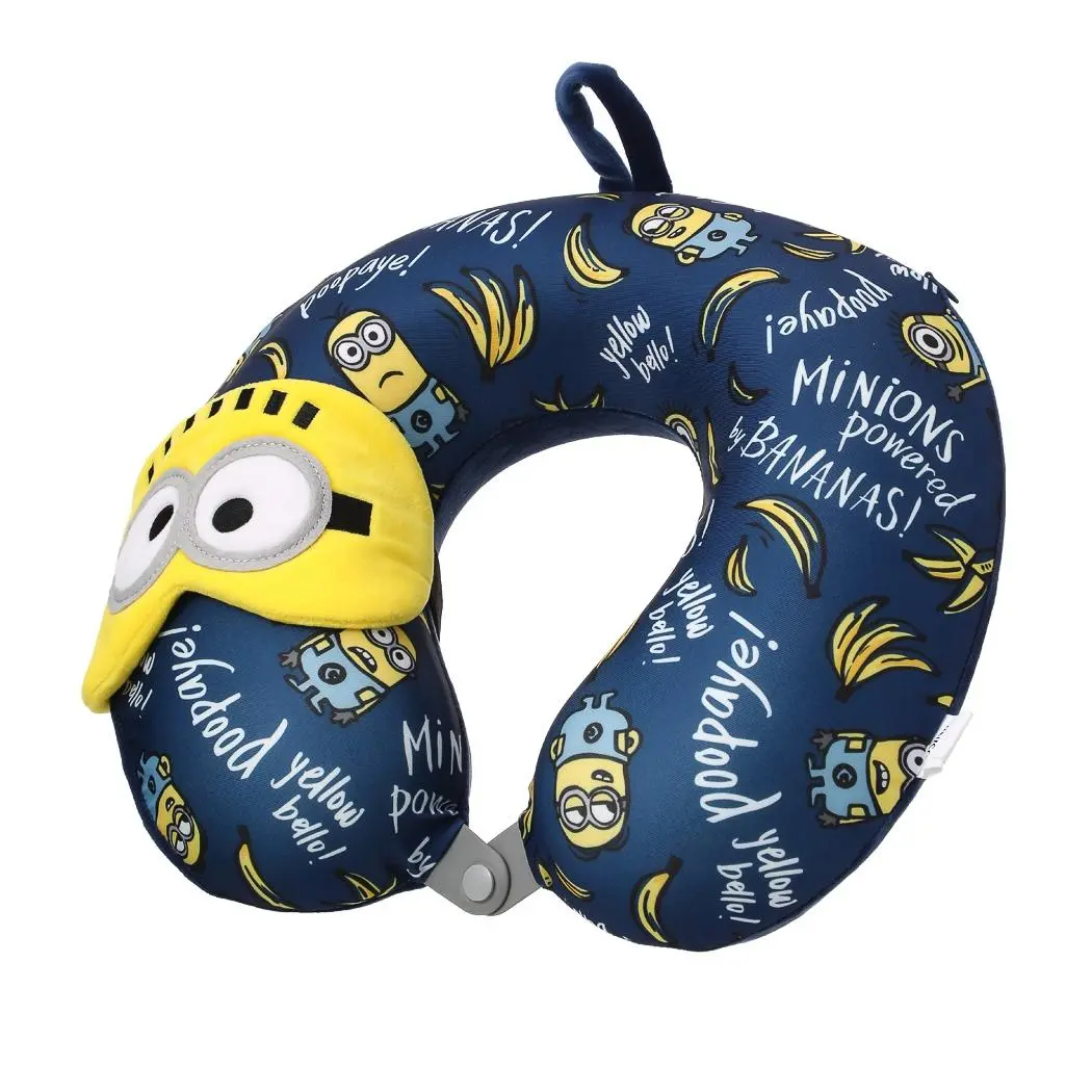MINISO x Minions U-Shaped Memory Foam Neck Rest Cushion - Soft Travel Pillows for International Travel, Office Nap Support, Gift-Ready Textile Accessory with Playful Minion Art, Flight Car Office，Back To School