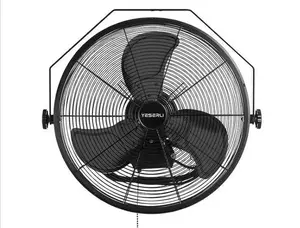 18 Inch Wall Mount Fan, Wall Fan with 3 Speed Adjust,4200 CFM outdoor wall mount fan，1600RPM outdoor for Warehouse, Garage, Workshop, Patio,Factory and Basement,Black