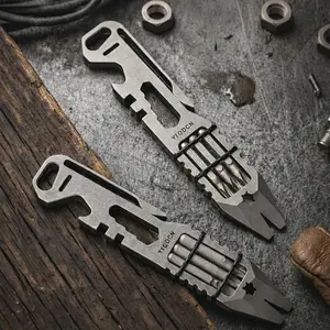 Mulight edc Titan Omnibar Precision Multi Tool –6 in one Pry Bar, Micro Wrench Set (0.5–0.8mm), Screwdriver & Bike Repair Bottle Opener Bar Compact Lightweight Corrosion Resistant for Everyday Outdoor Use essential reliable gear Folding Grip Knife festive