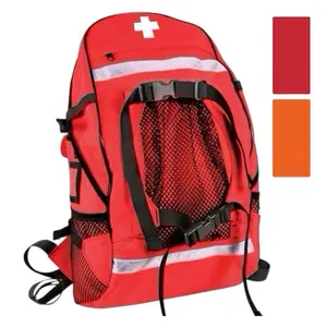 Rothco EMS Trauma Kit With Backpack - Orange/Red, Spacious Main Compartment, Multiple Storage Options, Padded Comfort Design, Enhanced Visibility, ISO Certified