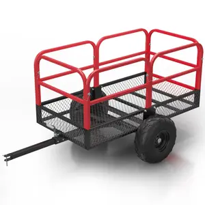 Garvee ATV Tow Behind Dump Trailer with 1700LB Capacity and Removable Sides - Heavy Steel Garden Cart Ideal for Lawn, Yard Debris, Compost, Firewood, and Farm Chores
