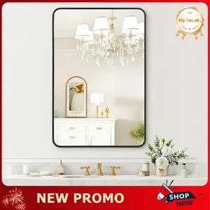 [Deal] Bathroom Mirror, Vanity Mirrors for Over Sink Wall, Rounded Rectangle Metal Frame, Modern Decorative for Restroom, Farmhouse