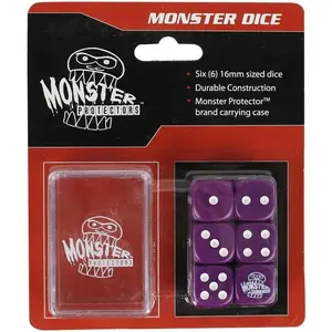 Dice - Monster Protectors Set of 6 D6 Logo Die with Pocket Carrying Case (Purple)
