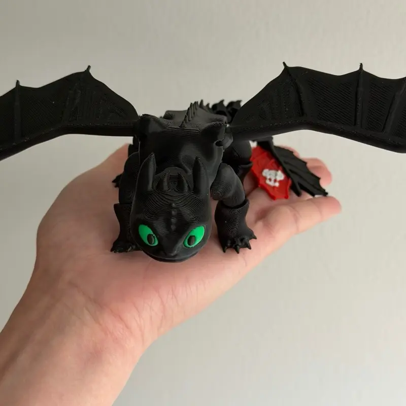 3D printed Toothless Dragon Articulated Toy