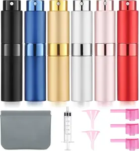 6 Pack 8ML Empty Perfume Atomizer Cologne Travel Spray Bottle for Refill Portable Cologne Dispenser Mini Sprayer for Women Men Twist Tpye