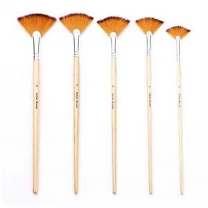 5 Pcs Fan Paint Brushes, Oil Acrylic Paint Brushes, Fan Brush for Painting, Nylon Hair Watercolor Fan Brushes