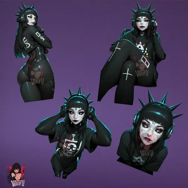 Glitch (Vandal) Marathon Waifu Stickers 4 Pack Glitch (Vandal) Marathon Waifu Stickers 4 Pack