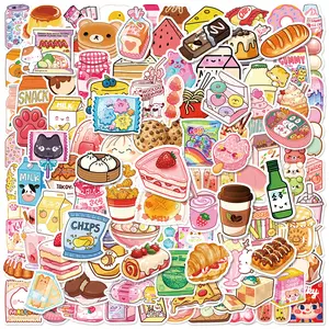 100 Cute Snack Series Stickers, Sticker Decals, Includes Sticker, Suitable for Scrapbooks, Diaries, Laptops, Water Bottles, Cars, and Other Faith-based Designs, As Gifts with Positive Messages, Funny Stickers