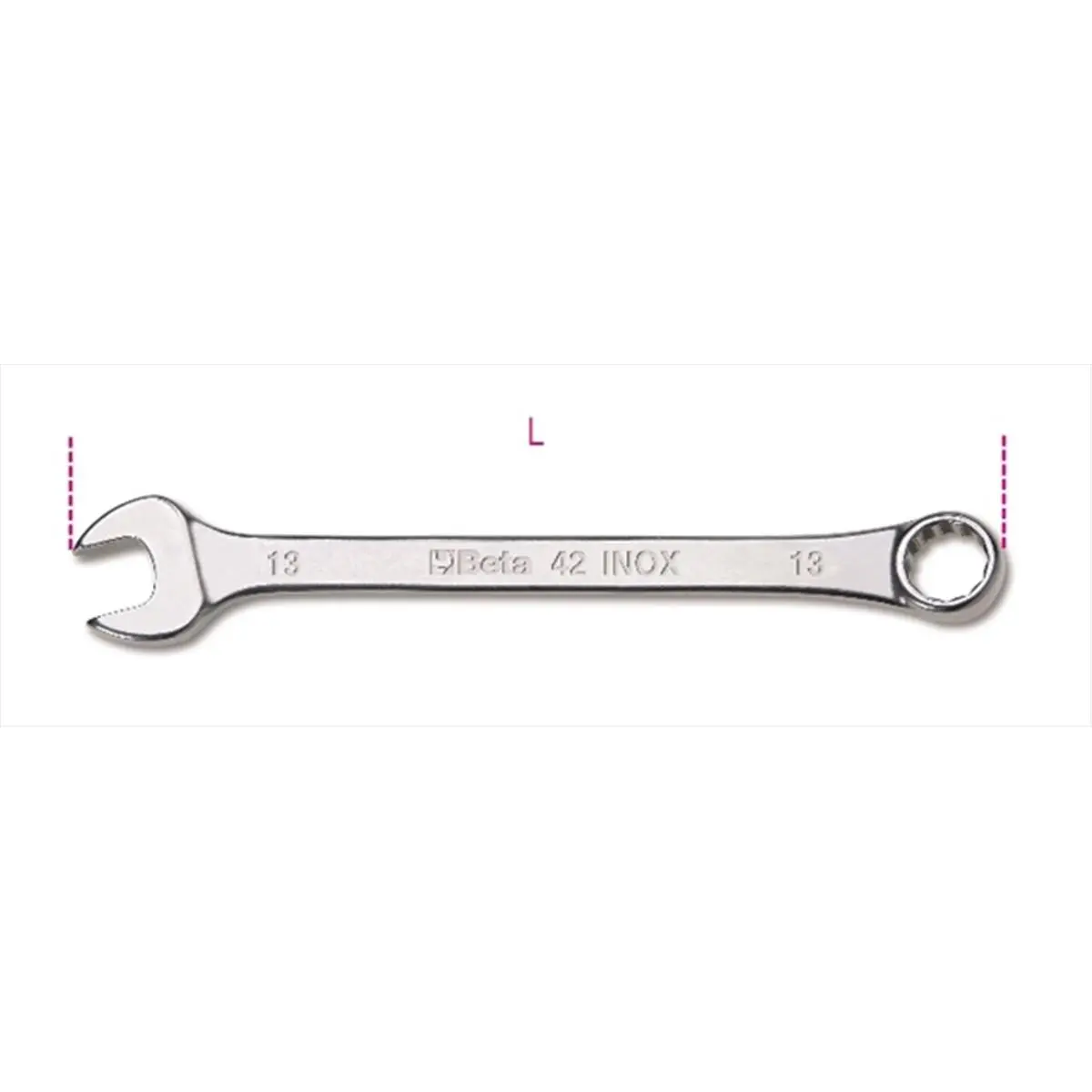 212 MAIN Beta Tools 42-INOX 15 mm Combination Wrench, Stainless Steel, Compact Head, Corrosion-Resistant Hand Tool, Diy Maintenance, Tool Lovers Must Have