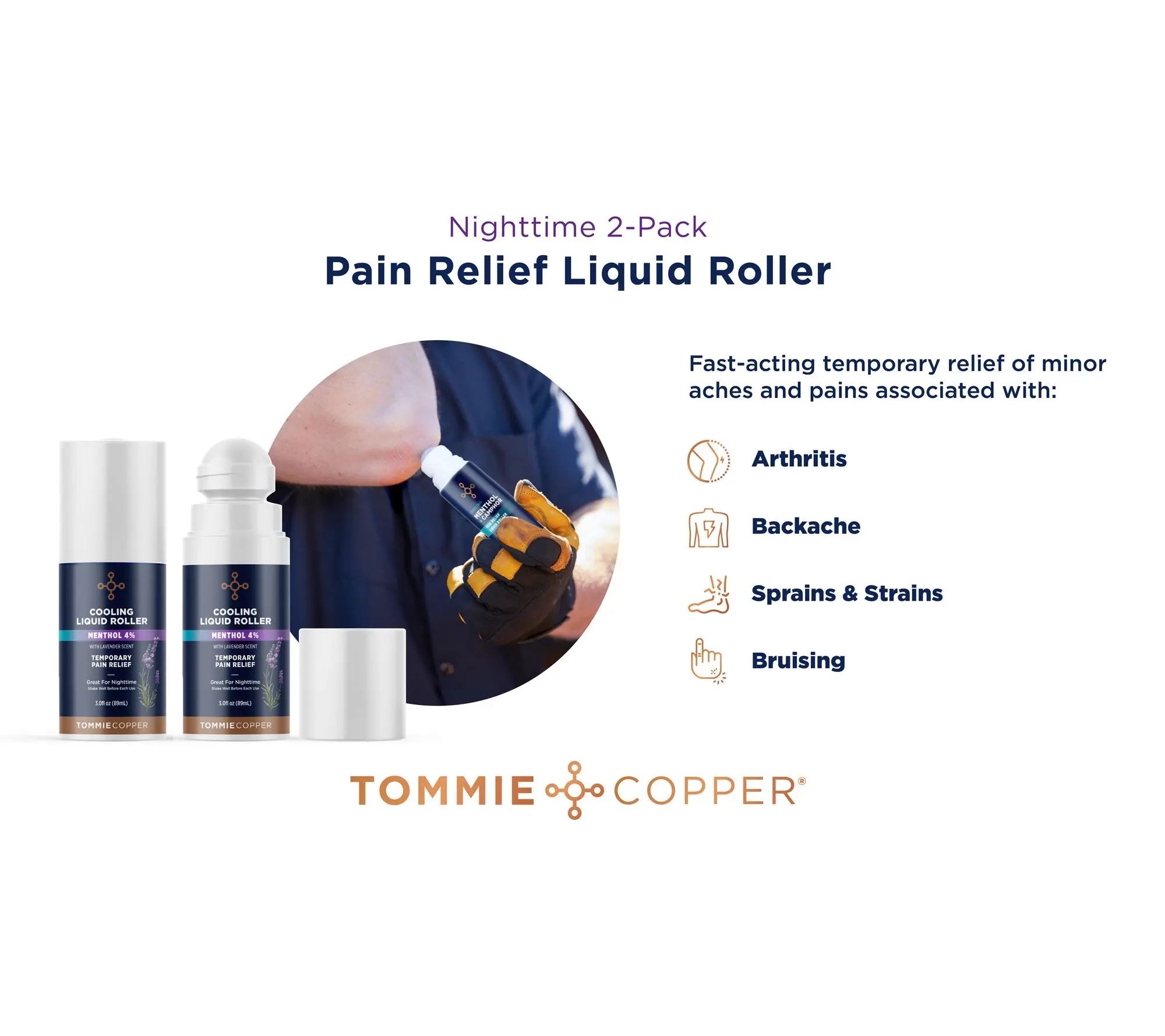 Tommie Copper 2PK Cold Therapy Pain Relief Roller