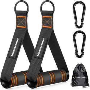 RENRANRING Gym Exercise Handles, Replacement Handle Attachments for Cable Machine Pulleys, Resistance Band and Strength Trainer, Pull Down Workout Accessories, Home Gym Add On Equipment