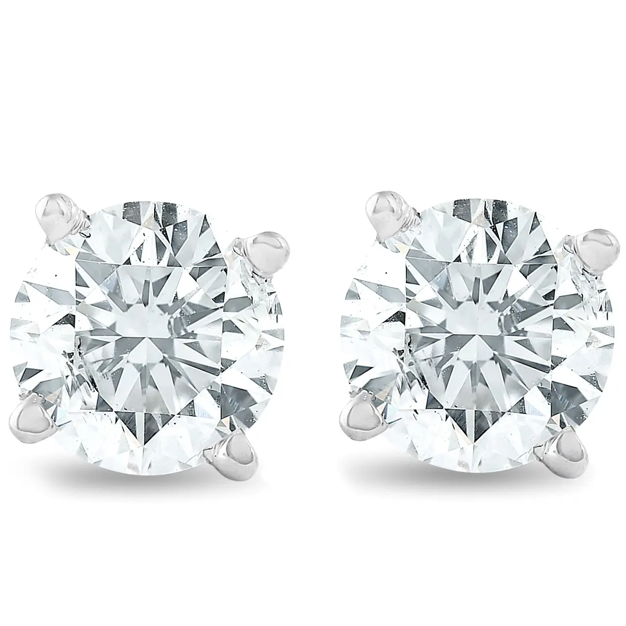 1 1/4 cttw Diamond Studs 14K White Gold IGI Certified Earrings