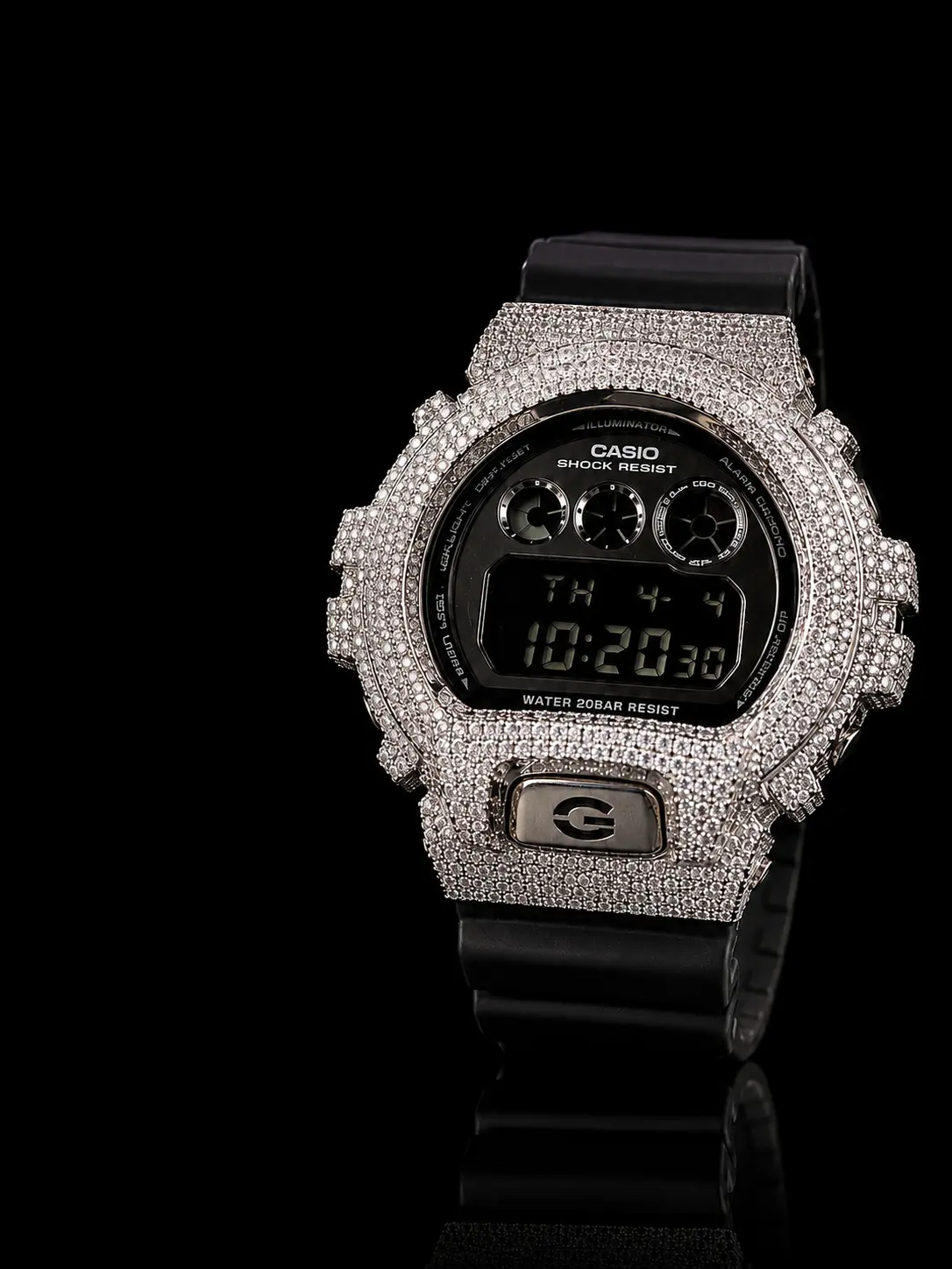 Unisex Shockproof Luxury Wear Street Chic Iced G-Shock GM-6900U Custom Watch - 5CT Natural Diamonds