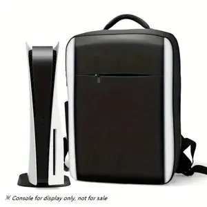 Travel Zip Backpack Compatible with PS5 Console, Durable Carry Case with Earphone Holder and Game Disc Storage, Sony PlayStation 5 Accessories, Travel Backpacks, Zipper Backpack, Multifunction Backpack