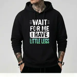 Comfort Colors Wait For Me I Have Little Legs Hoodie Funny Graphic SComfrt | weatshirt Novelty Quote Pullover Short Person Joke Gift For Her Him Distressed Text Winter Top Unisex Streetwear Oversized Casual gifts for him