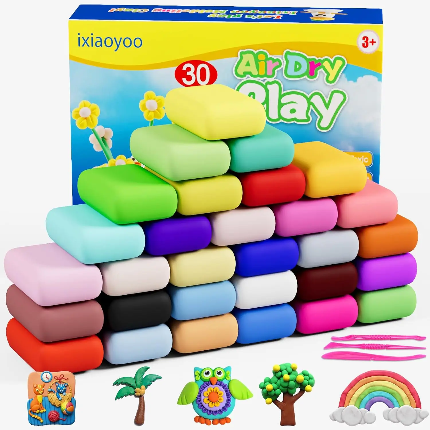 Air Dry Clay, 30 Colors Foam Modeling Clay for School Projects