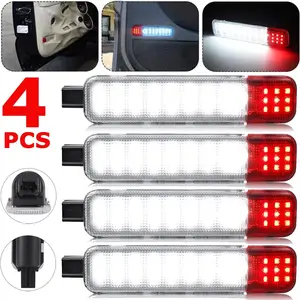 4PCS LED Interior Door Light Door Panel Courtesy Warning Light Lamp Assembly for Chevy Silverado Suburban Tahoe GMC Sierra Yukon