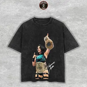 Stephanie Vaquer WWE Crown Jewel Champion Tank Top, Vintage Washed Black Muscle Tee, Cotton Crew Neck Streetwear Top, Gym Workout Shirt P8M