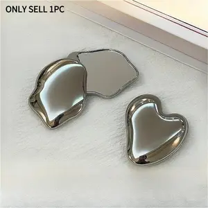 1PC Heart Shape Makeup Mirror Girl Cute Small Mirror Portable Student Rotating Mirror Cosmetic Beauty Tools Handheld Travel Hand Mirror