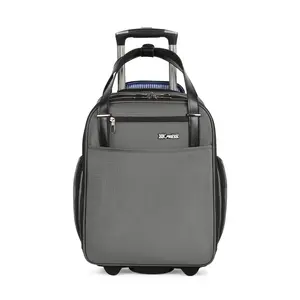 16" Underseat Carry On Luggage for Airplane,Soft Side Rolling Suitcases with Wheels,Lightweight Personal Item Travel Bag for Men Women