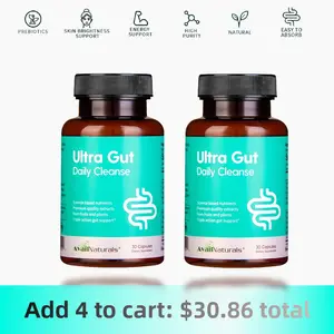 2 Bottles of 7 Day Cleanse - Gut and Colon Support | 5 B Probiotics | Advanced Formula with Senna, Cascara Sagrada, & Psyllium Husk | Non-GMO | 30 capsules