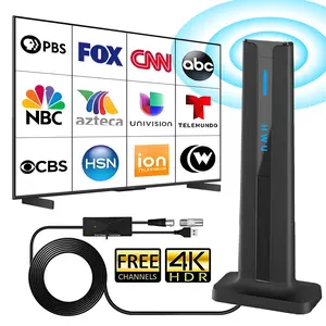 HWU TV Antenna for Smart TV-Easy Connection,4K 1080P HDAntenna with 16ft Coaxial Cable for Local Channels,Outdoorfun RV TV Antenna Long Distance