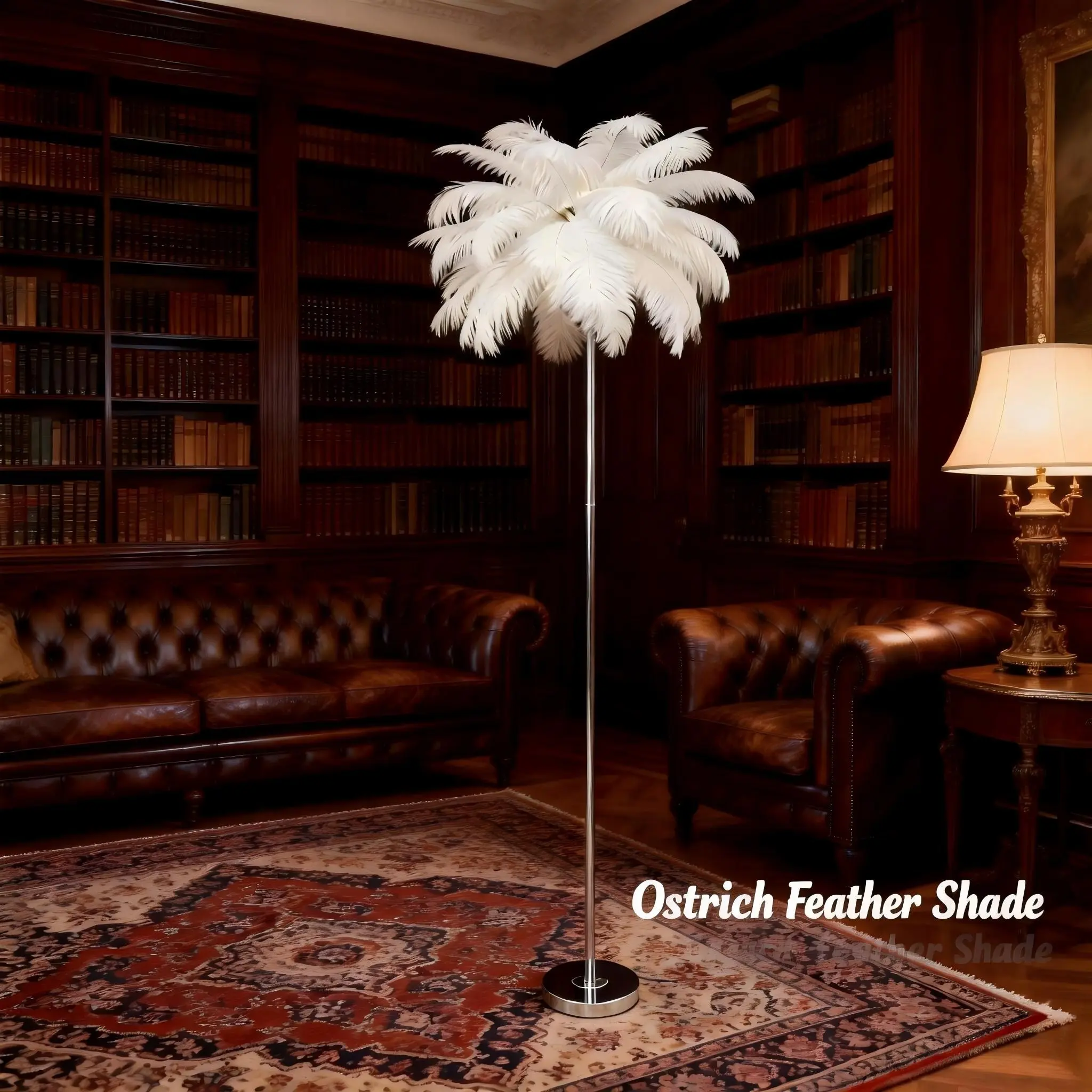 Creative Ostrich Feather Floor Lamp, Adjustable Dimmable Three-Color Changing, Bedroom Living Room Warm Decor Light, Wedding Pathway Lamp, Decorative Lamp, Indoor Decorative Light, Adjustable Lighting, Home Decor Lighting
