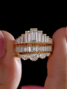 1 PC Elegant Cubic Zirconia Statement Multi Ring For Women For Wedding Engagement Party Jewelry Valentine's Day Gift