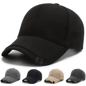 Men's Black Minimalist Snapback Baseball Cap - Lightweight, Breathable, Adjustable Sun Protection Hat for Outdoor, Daily Wear, Sports & Outdoor Accessories, Snapback Cap, Hats
