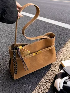 Vintage High-End Large Capacity Bag, Casual Commuter Versatile Shoulder Bag, Handheld Tote Bag, PU Tote Satchel, Perfect for Daily Use, Handbag Shoulder Bag