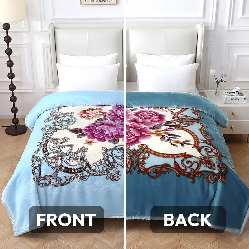 5.6 lbs Heavyweight Reversible Blanket 83"x91", Double-Sided Printed Cozy Warm Blanket for Fall & Winter, Soft Oversized Blanket for Bed, Couch & Cold Nights