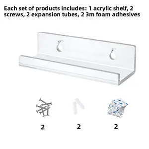 10 Counts 4 Inch Acrylic Vinyl Record Holder, CD Display Stand, Wall Mounted Album Organizer, Vinyl Record Wall Shelf, Transparent Waterproof Dustproof Display Case for Living Room and Study Decor