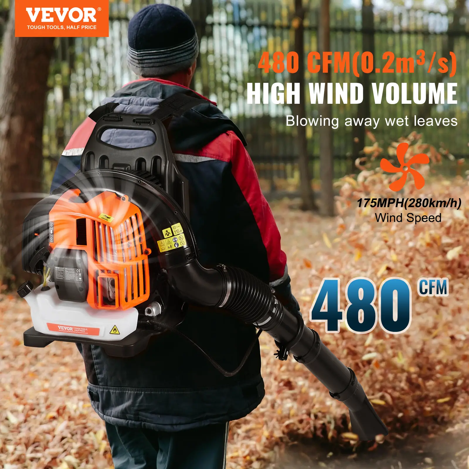 【summerfinds】VEVOR Backpack Leaf Blower, Various specifications, 2-Cycle Leaf Blower with Fuel Tank, Ideal for Lawn Care, Leaf Cleaning, and Snow Removal
