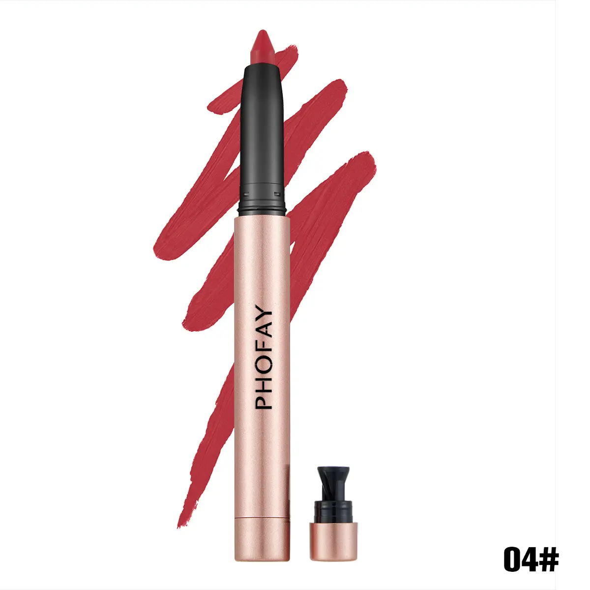 PHOFAY Silky Matte Lip Pencil Cosmetic (0.8g) - Multipurpose, Easy to Apply Long-Lasting Contour Marker with Built-in Sharpener, High-Pigment Velvet Formula, Silky Lips, US Stock Fast Shipping