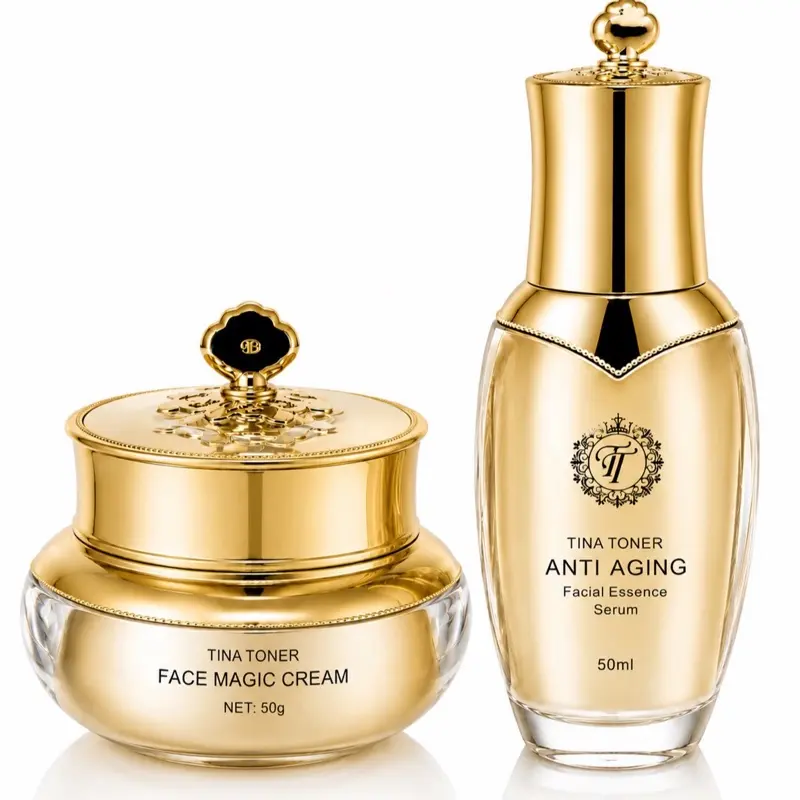 Tina toner  Face magic  with serum set Moisturizing  Firming Deep Hydration Face Cream, 1 Box Hydrating Nourishing Face Cream, Improves Elasticity Moisturizer for Women & Men All Skin Types