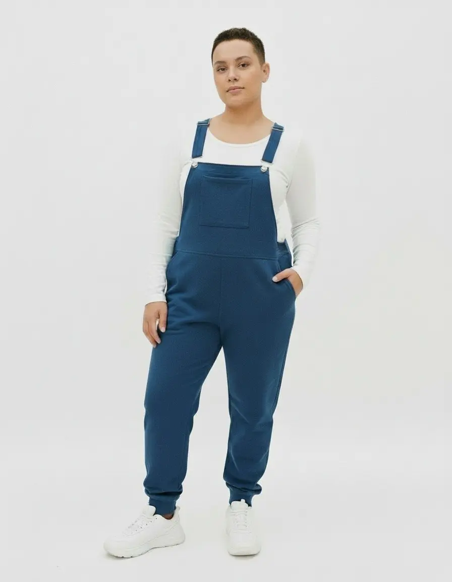 Swoveralls Navy Unisex Comfy Jumpsuit | Soft Stretch Cotton-Spandex with Multiple Pockets and an Adjustable Fit