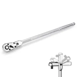 #SpringGlowUp WORKPRO 1/4 & 3/8 & 1/2 inch Drive Extra Long Flex Head Ratchet, 12 Inch Long CR-V Steel Ratchet Handle with Chromium Plating, CR-MO Head, Quick Release Reversible Design, 72-Tooth