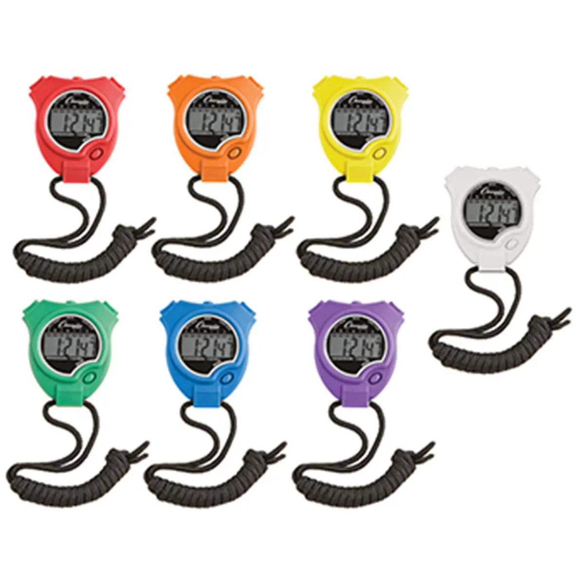 212 MAIN Unisex Digital Precision Stopwatch 6-Pack (CHS910Set) - Fashion Watch Accessory with Timer, Lap Counter, Alarm, Chime, Shock-Resistant Features